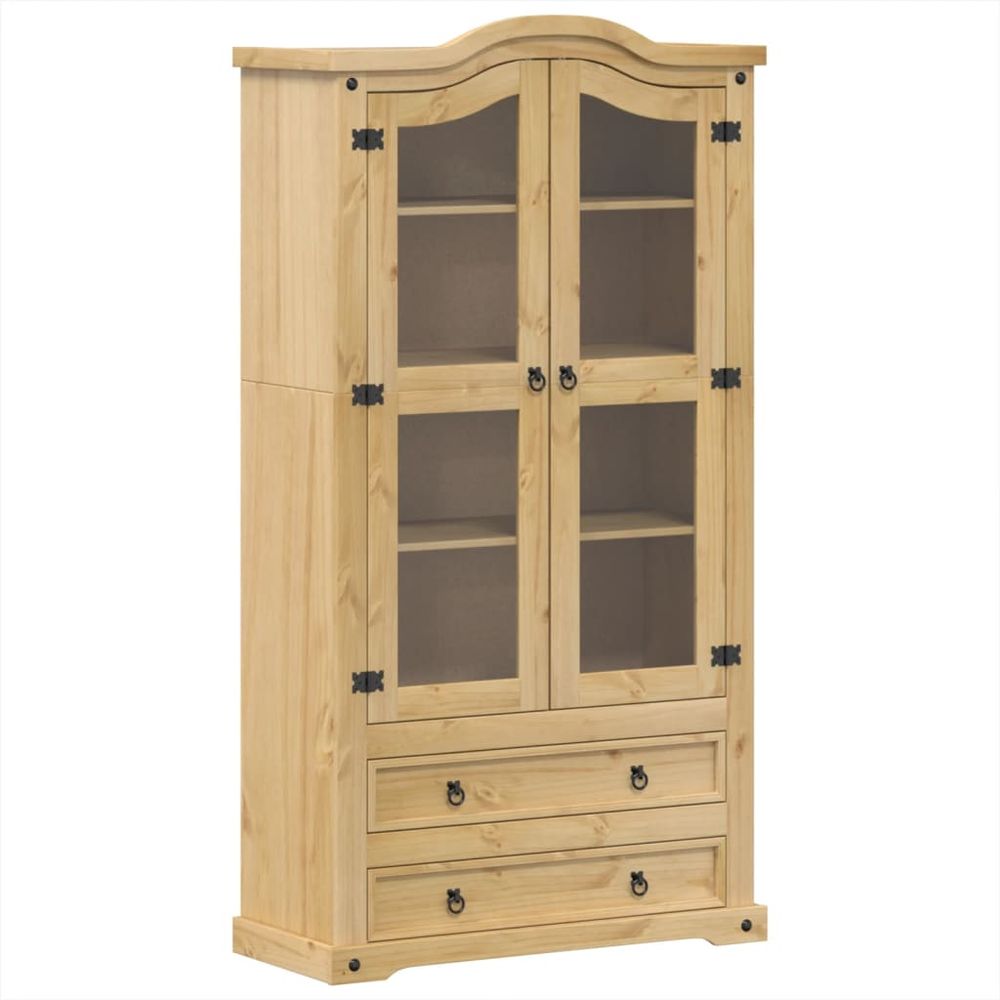 Glass Display Cabinet Corona vidaXL 99x43x187 cm Solid Wood Pine - Display Cabinet from vidaXL