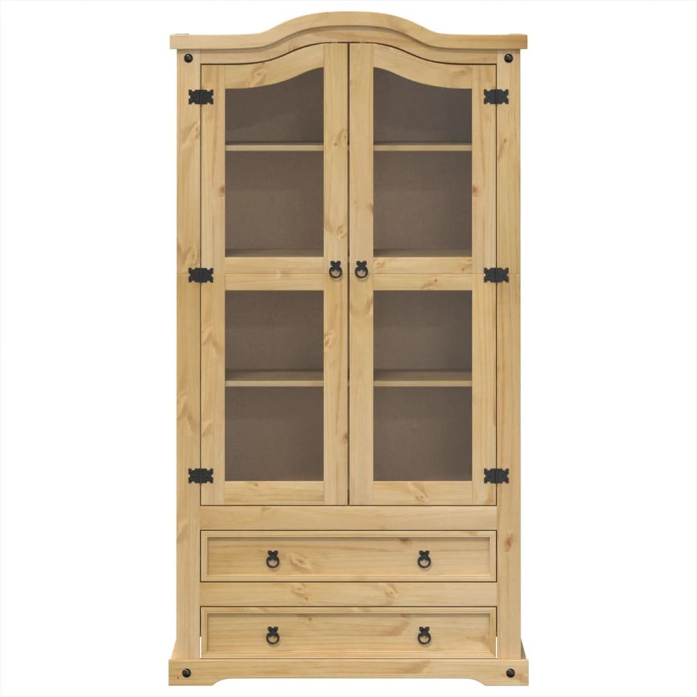 Glass Display Cabinet Corona vidaXL 99x43x187 cm Solid Wood Pine - Display Cabinet from vidaXL