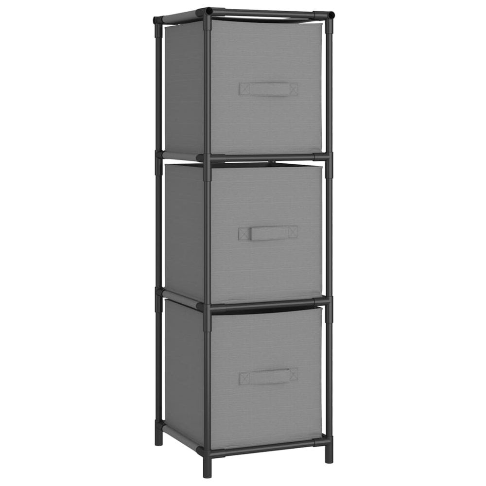 Storage Cabinet with 3 Fabric Drawers vidaXL Grey 34x34x101 cm Steel - Display Cabinet from vidaXL