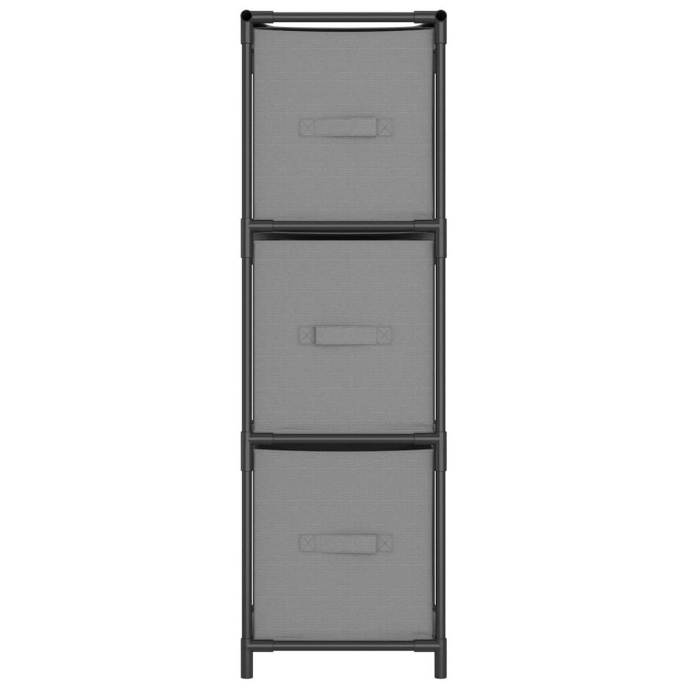 Storage Cabinet with 3 Fabric Drawers vidaXL Grey 34x34x101 cm Steel - Display Cabinet from vidaXL