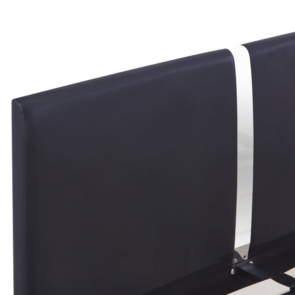 Bed Frame Black Faux Leather 135x190 cm 4FT6 vidaXL Double - Double Bed from vidaXL