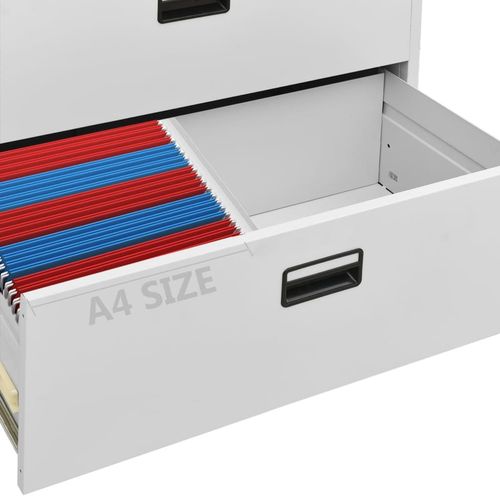 vidaXL Filing Cabinet White 90x46x72.5 cm Steel - Filing Cabinet from vidaXL