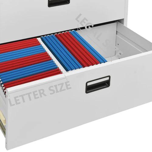 vidaXL Filing Cabinet White 90x46x72.5 cm Steel by vidaXL