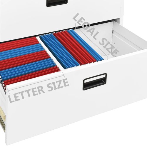 vidaXL Filing Cabinet White 90x46x72.5 cm Steel - Filing Cabinet from vidaXL