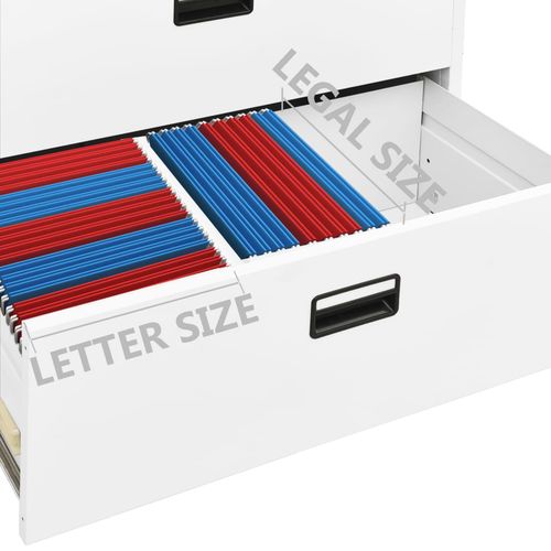 vidaXL Filing Cabinet White 90x46x72.5 cm Steel - Filing Cabinet from vidaXL