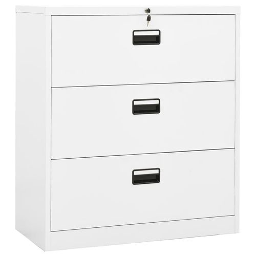 vidaXL Filing Cabinet White 90x46x72.5 cm Steel - Filing Cabinet from vidaXL