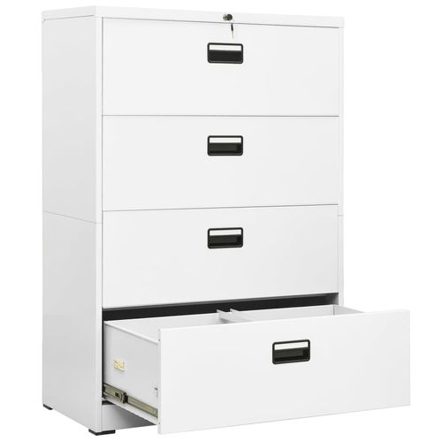vidaXL Filing Cabinet White 90x46x72.5 cm Steel - Filing Cabinet from vidaXL