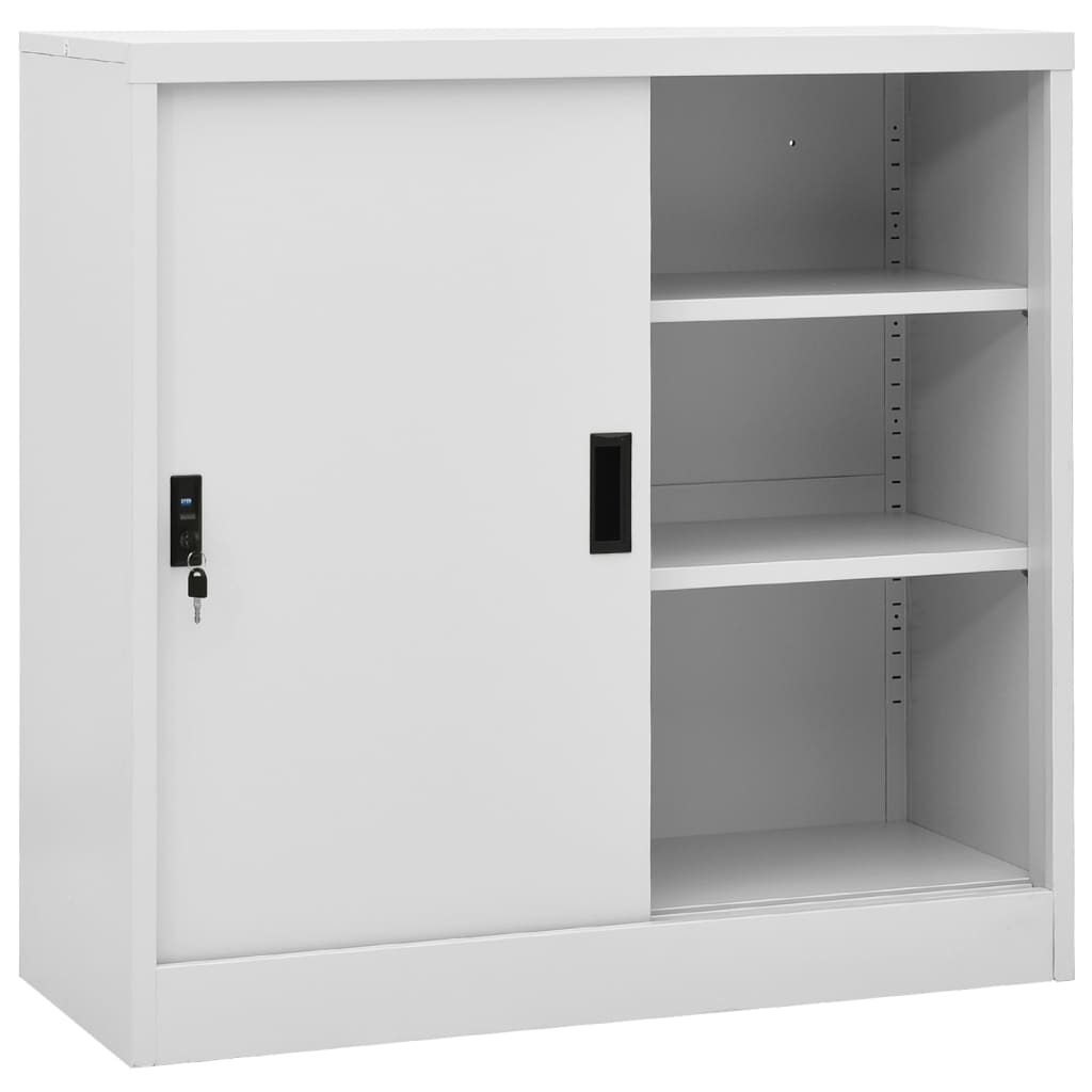 vidaXL Office Cabinet with Sliding Door White 90x40x90 cm Steel - Filing Cabinet from vidaXL