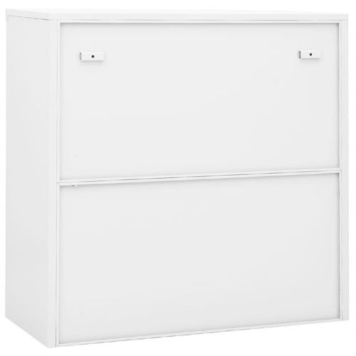 vidaXL Office Cabinet with Sliding Door White 90x40x90 cm Steel - Filing Cabinet from vidaXL