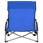 Folding Beach Chairs 2 pcs vidaXL Blue Fabric - Folding Chairs from vidaXL