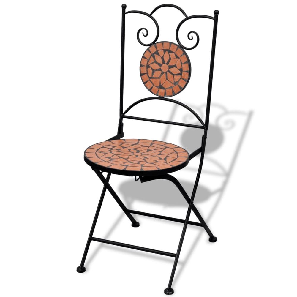 Folding Bistro Chairs 2 pcs vidaXL Ceramic Terracotta - Folding Chairs from vidaXL