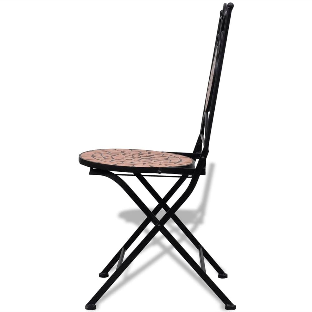 Folding Bistro Chairs 2 pcs vidaXL Ceramic Terracotta - Folding Chairs from vidaXL