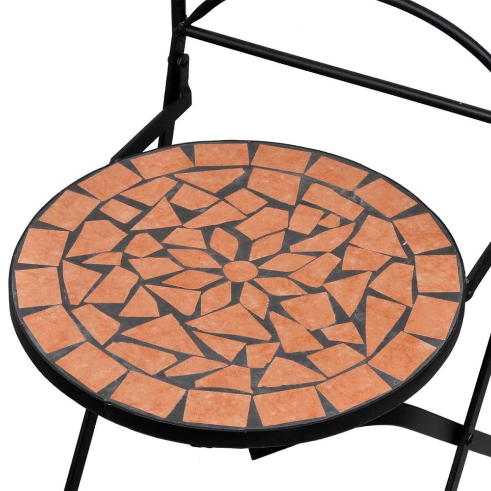 Folding Bistro Chairs 2 pcs vidaXL Ceramic Terracotta - Folding Chairs from vidaXL
