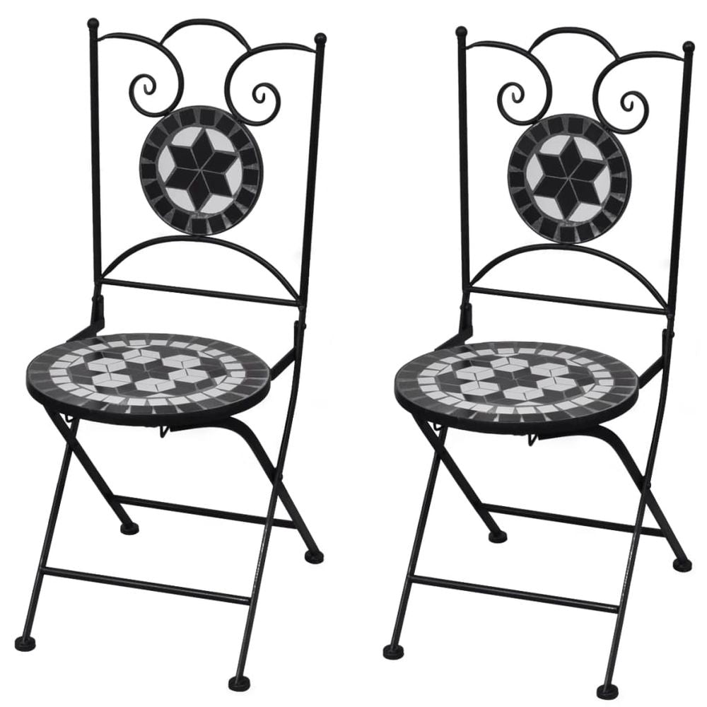 Folding Bistro Chairs 2 pcs vidaXL Ceramic Terracotta - Folding Chairs from vidaXL
