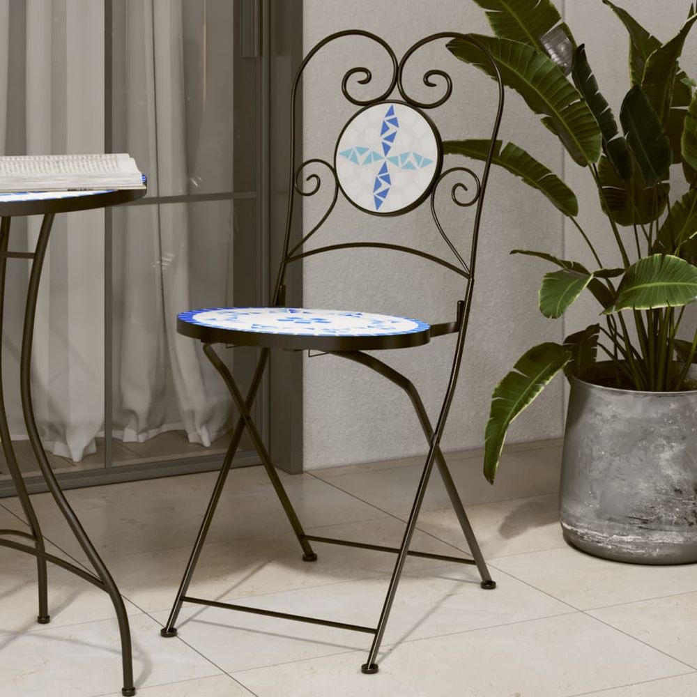 Folding Bistro Chairs 2 pcs vidaXL Ceramic Terracotta - Folding Chairs from vidaXL