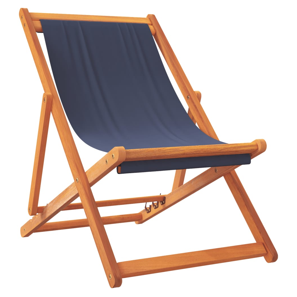 Folding Beach Chairs 2 pcs vidaXL Blue Fabric - Folding Chairs from vidaXL