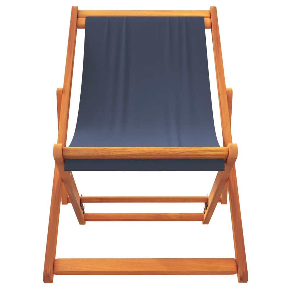 Folding Beach Chairs 2 pcs vidaXL Blue Fabric - Folding Chairs from vidaXL