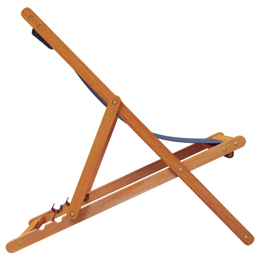 Folding Beach Chairs 2 pcs vidaXL Blue Fabric - Folding Chairs from vidaXL