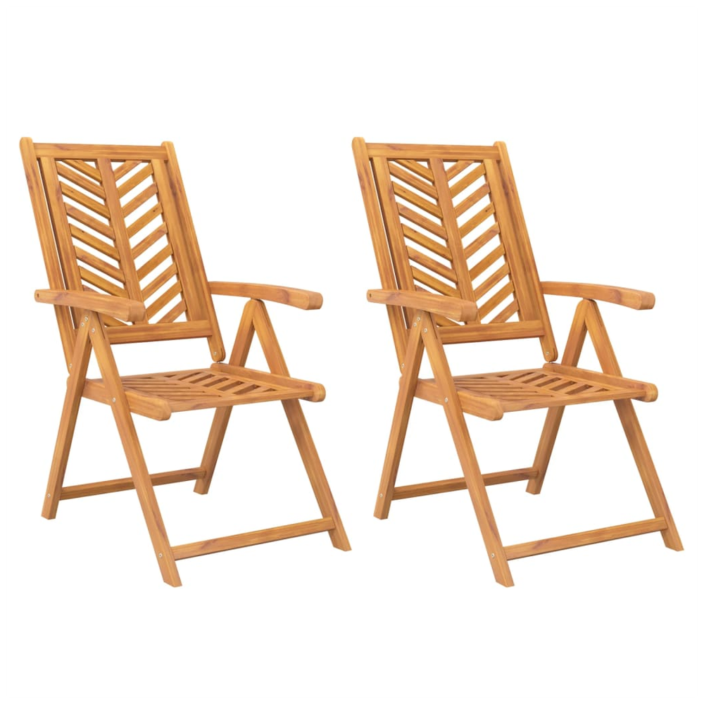 Reclining Garden Chairs 2 pcs vidaXL Solid Wood Acacia - Garden Chairs from vidaXL