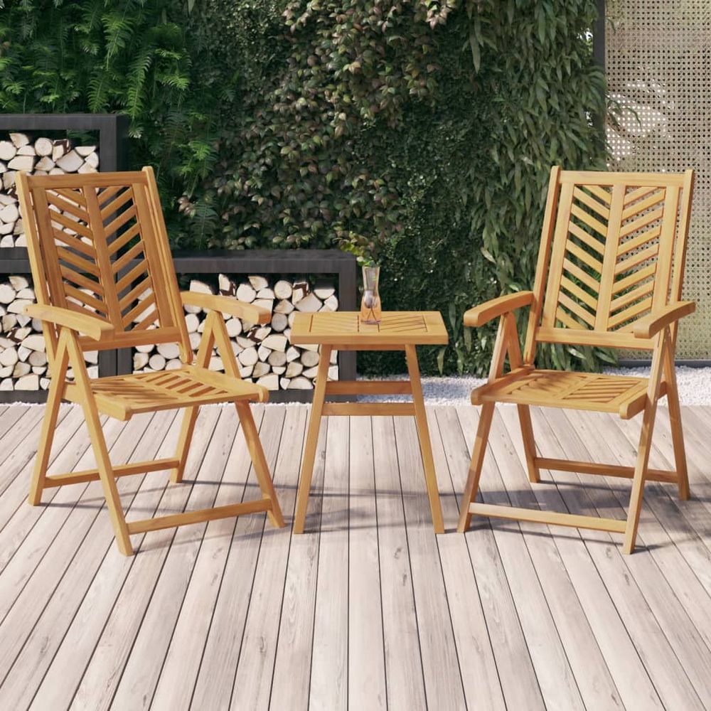 Reclining Garden Chairs 2 pcs vidaXL Solid Wood Acacia - Garden Chairs from vidaXL