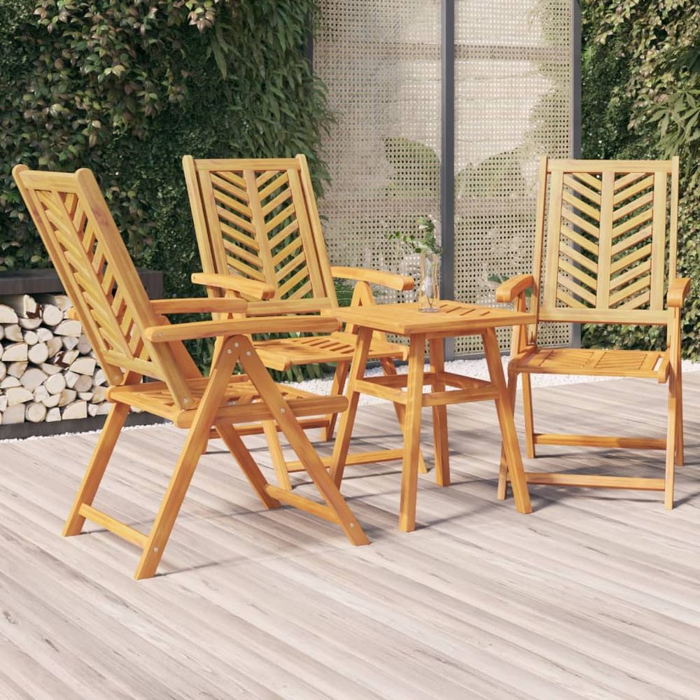 Reclining Garden Chairs 2 pcs vidaXL Solid Wood Acacia - Garden Chairs from vidaXL