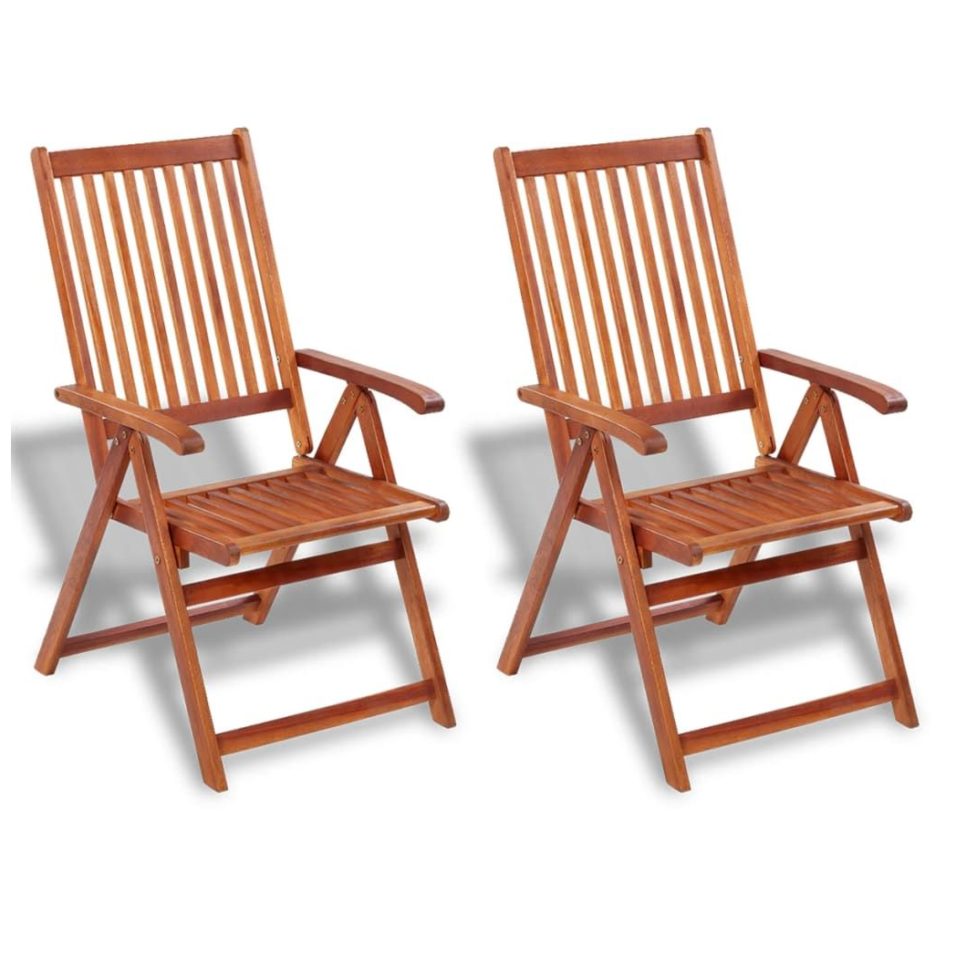 Folding Garden Chairs 2 pcs vidaXL Solid Acacia Wood Brown - Garden Chairs from vidaXL