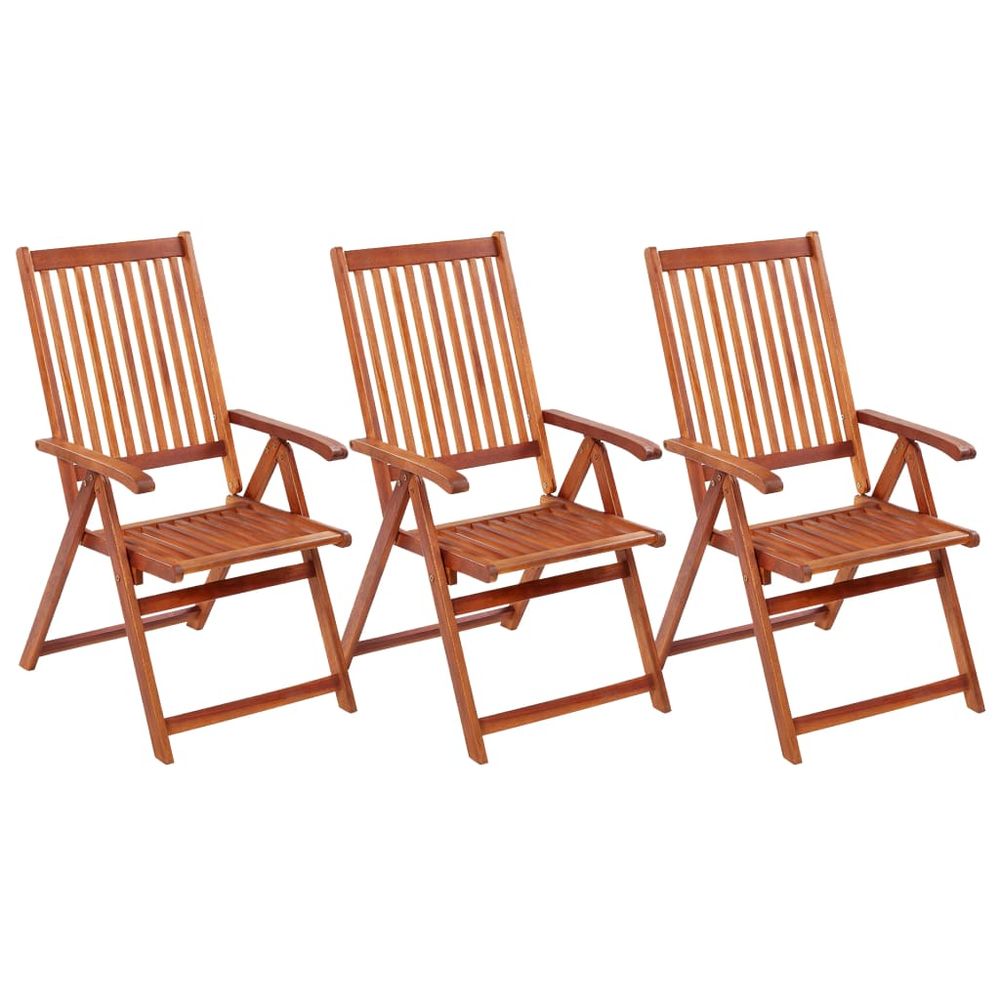 Folding Garden Chairs 2 pcs vidaXL Solid Acacia Wood Brown - Garden Chairs from vidaXL
