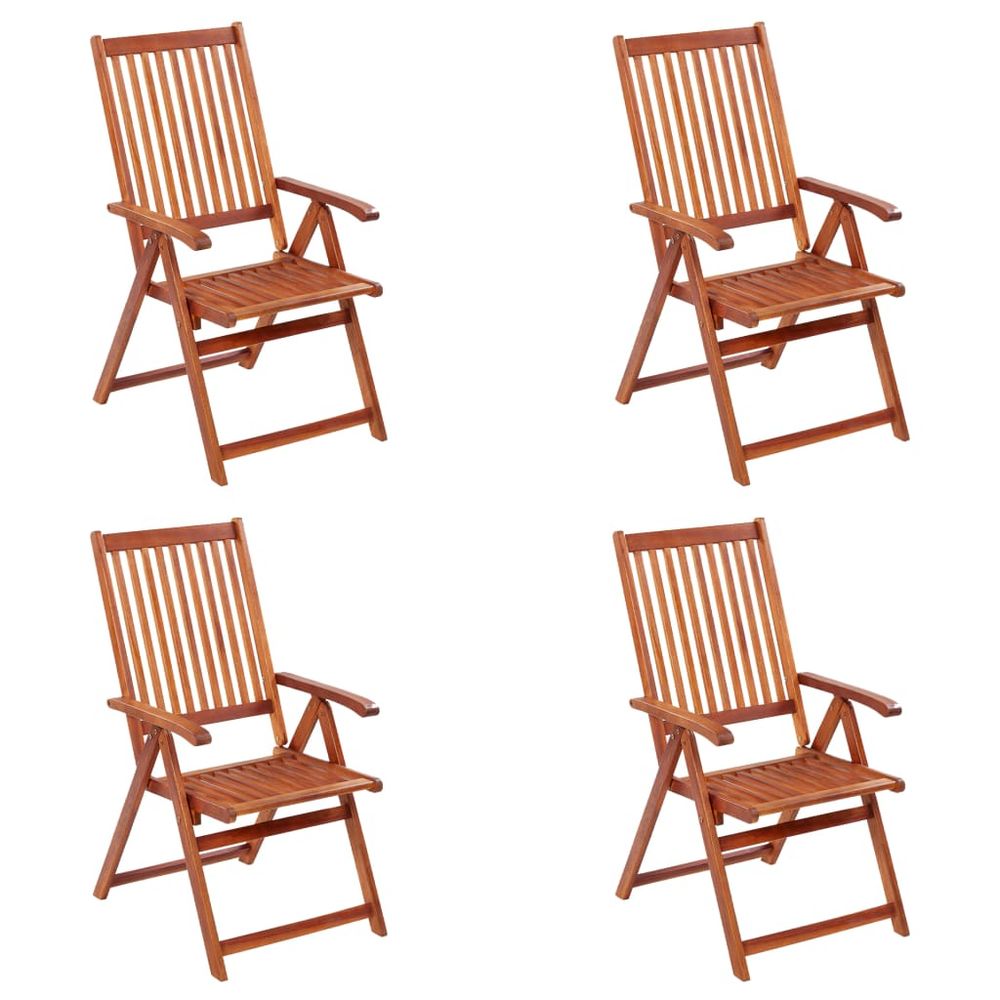 Folding Garden Chairs 2 pcs vidaXL Solid Acacia Wood Brown - Garden Chairs from vidaXL