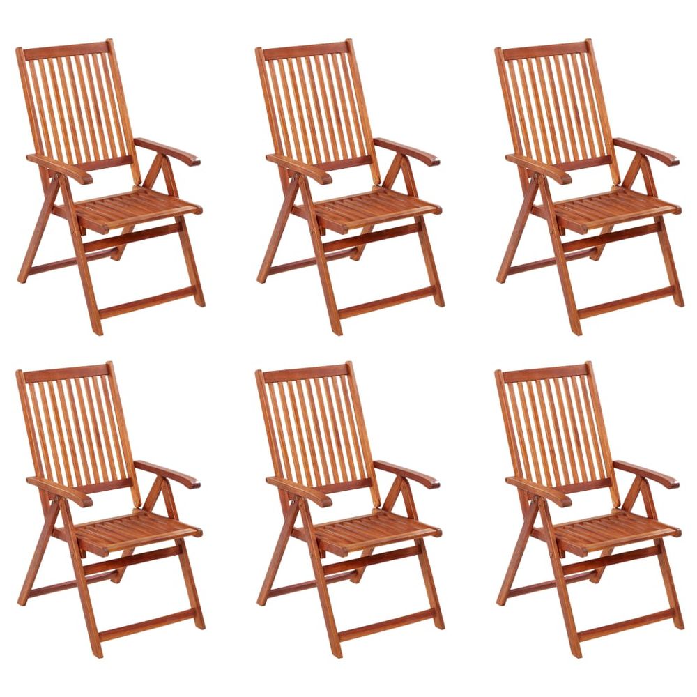 Folding Garden Chairs 2 pcs vidaXL Solid Acacia Wood Brown - Garden Chairs from vidaXL