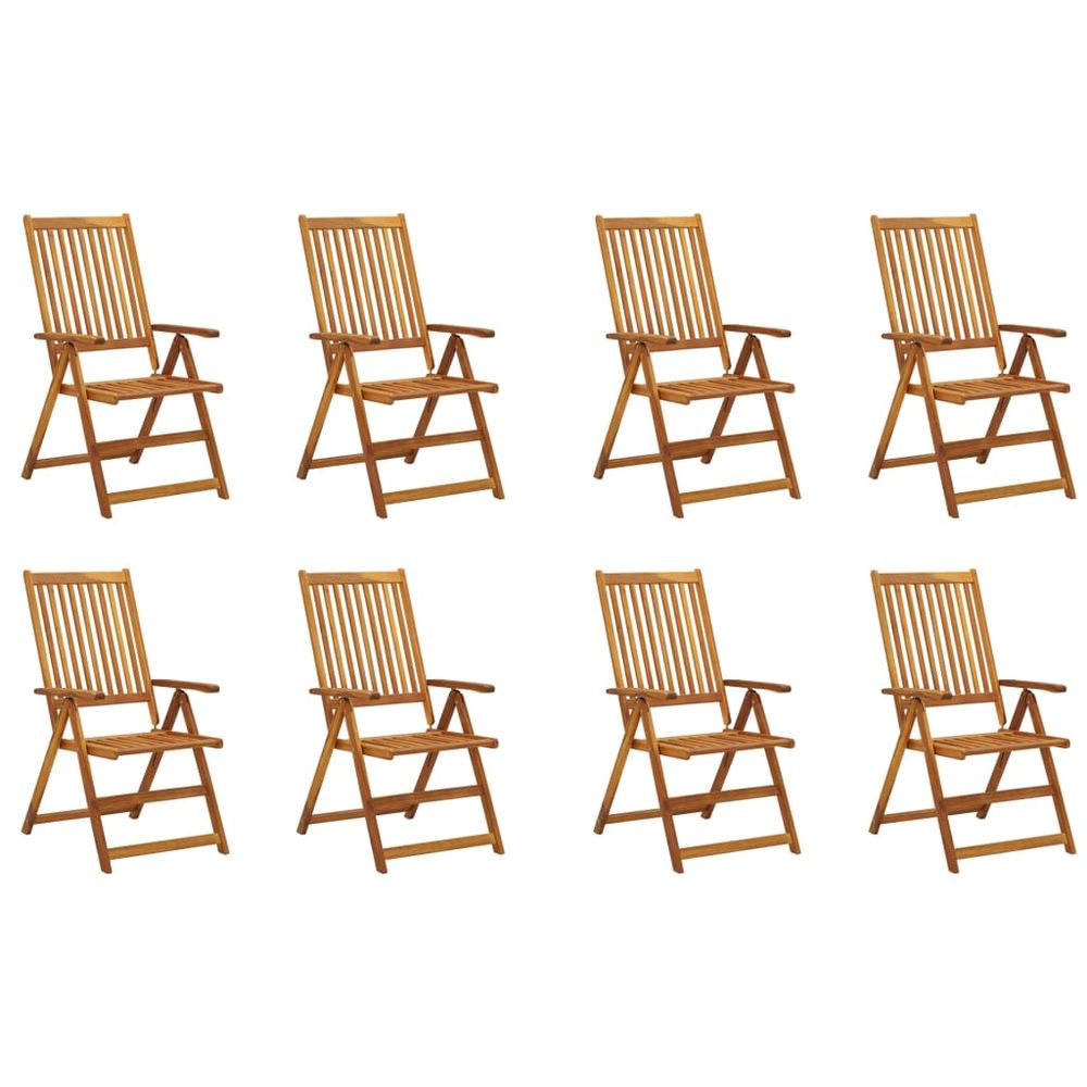 Folding Garden Chairs 2 pcs vidaXL Solid Acacia Wood Brown - Garden Chairs from vidaXL