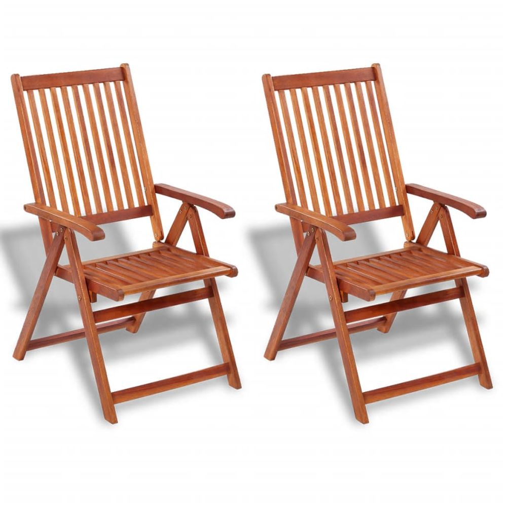 Folding Garden Chairs 2 pcs vidaXL Solid Acacia Wood Brown - Garden Chairs from vidaXL