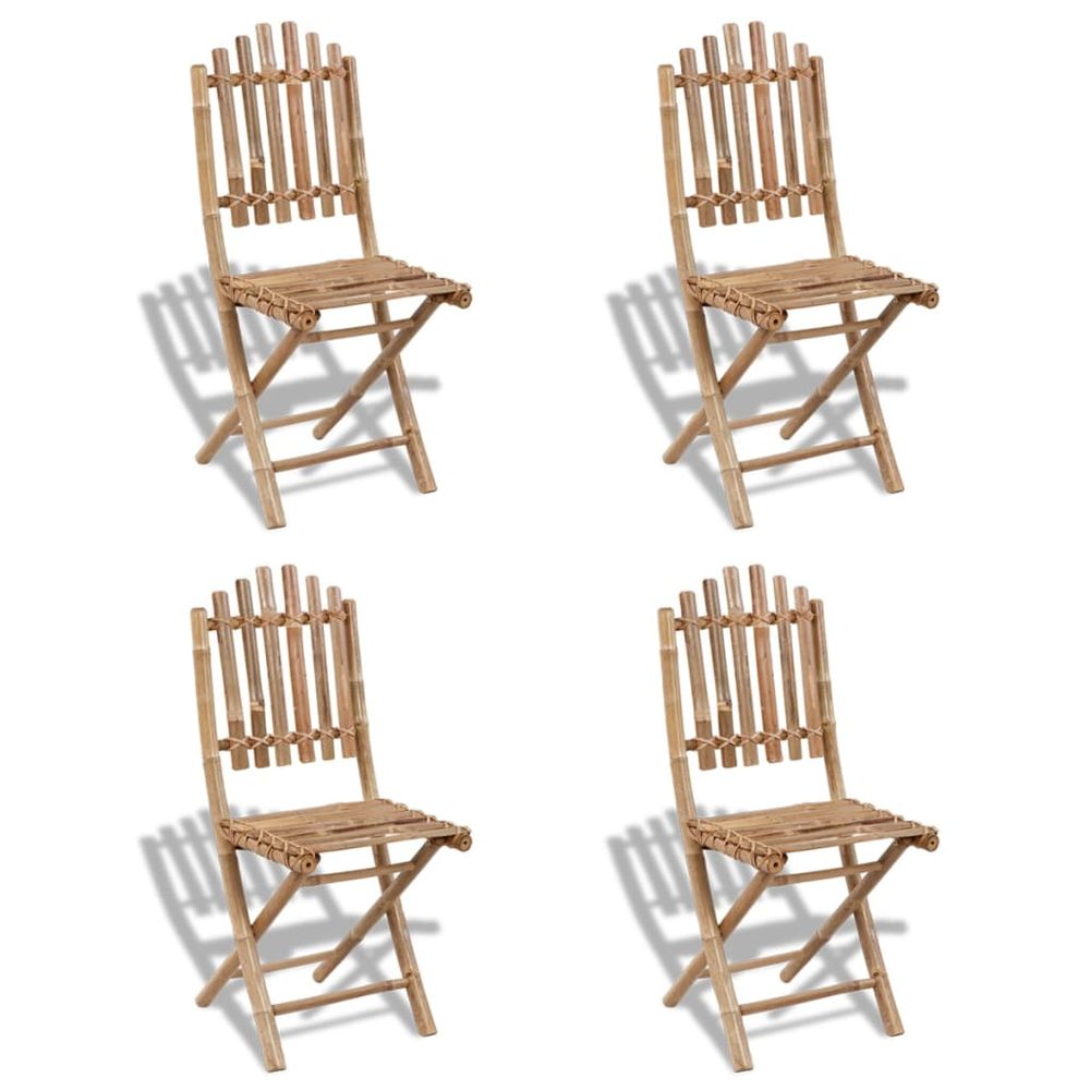Foldable Outdoor Chairs vidaXL Bamboo 4 pcs - Garden Chairs from vidaXL