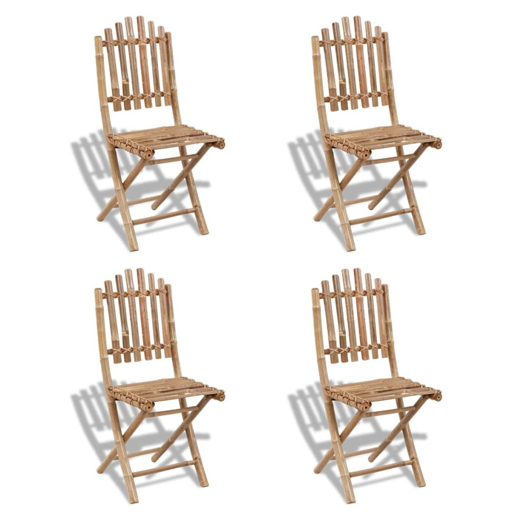 Foldable Outdoor Chairs vidaXL Bamboo 4 pcs - Garden Chairs from vidaXL