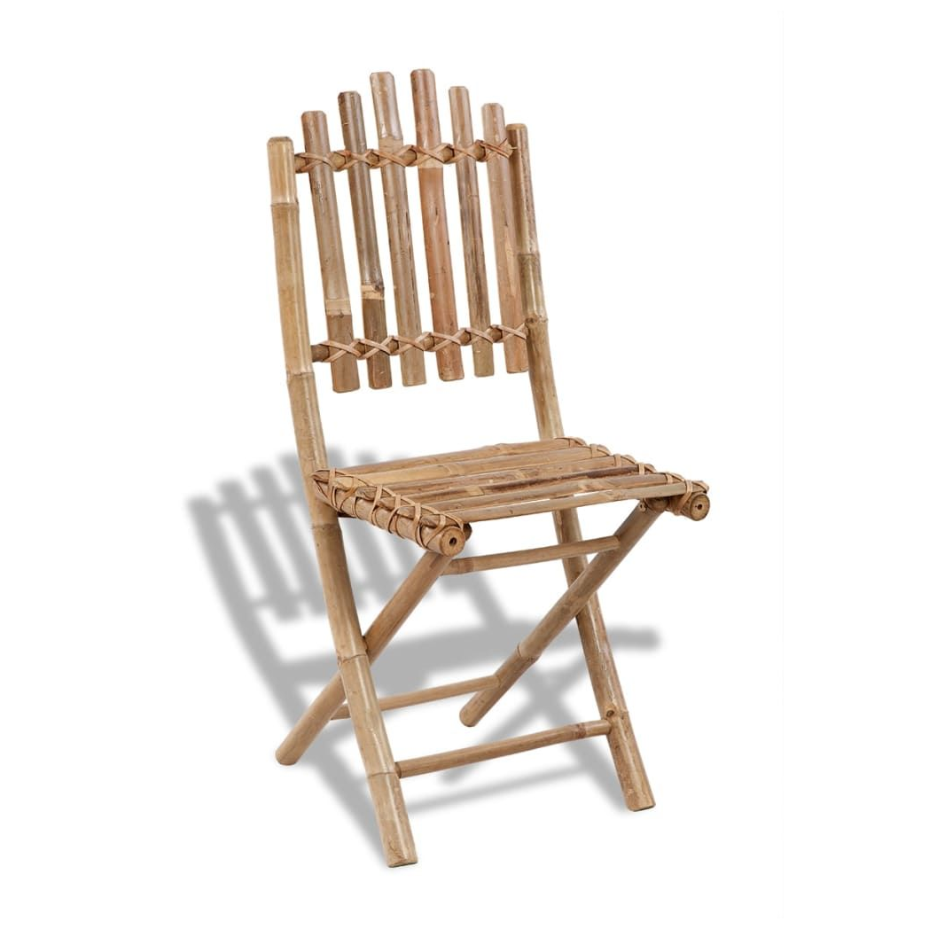 Foldable Outdoor Chairs vidaXL Bamboo 4 pcs - Garden Chairs from vidaXL