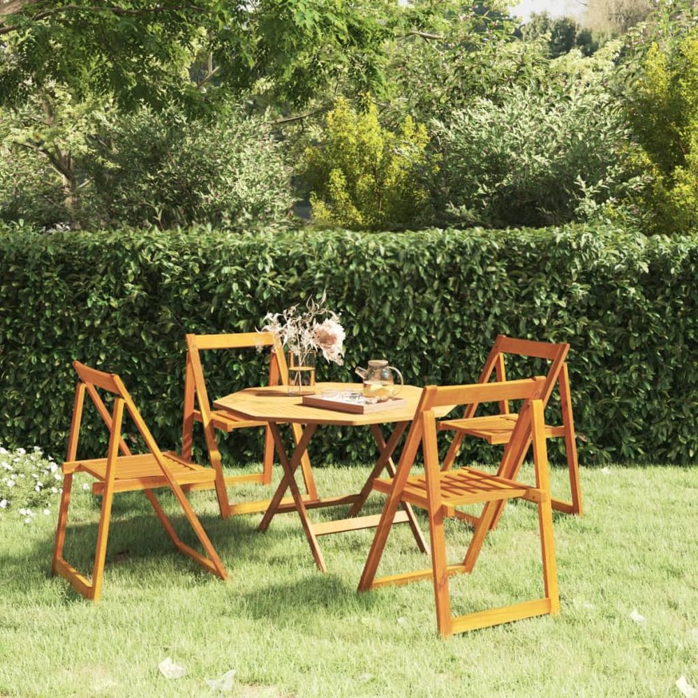 Folding Garden Chairs 2 pcs vidaXL Solid Acacia Wood - Garden Chairs from vidaXL