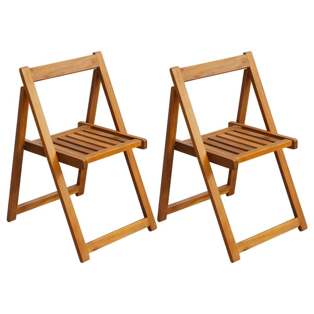 Folding Garden Chairs 2 pcs vidaXL Solid Acacia Wood - Garden Chairs from vidaXL