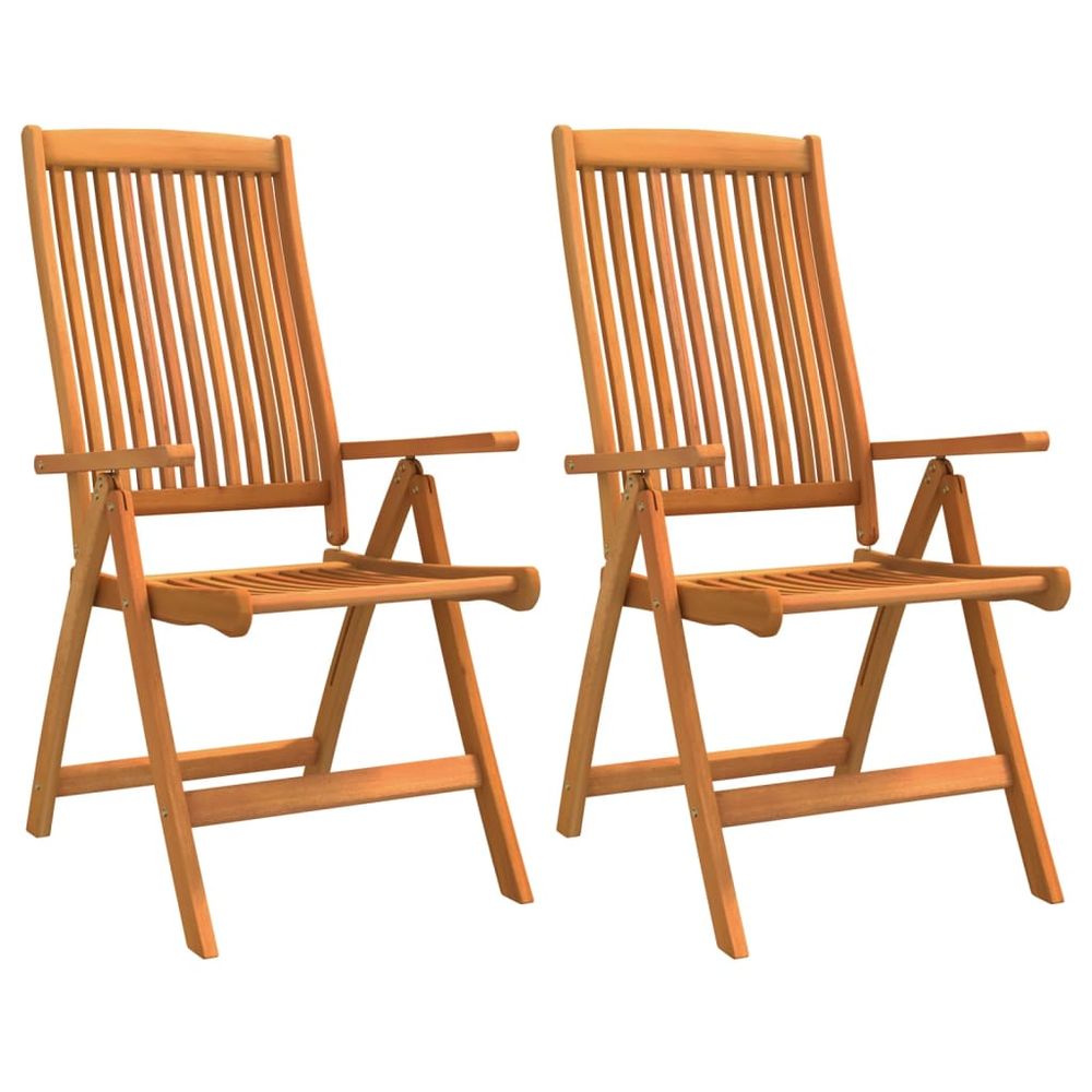 Folding Garden Chairs 2 pcs vidaXL Solid Wood Eucalyptus - Garden Chairs from vidaXL