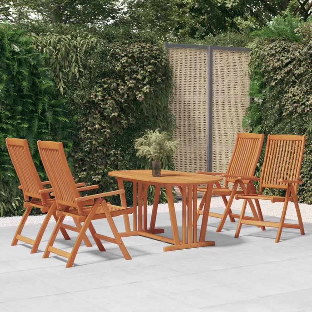 Folding Garden Chairs 2 pcs vidaXL Solid Wood Eucalyptus - Garden Chairs from vidaXL