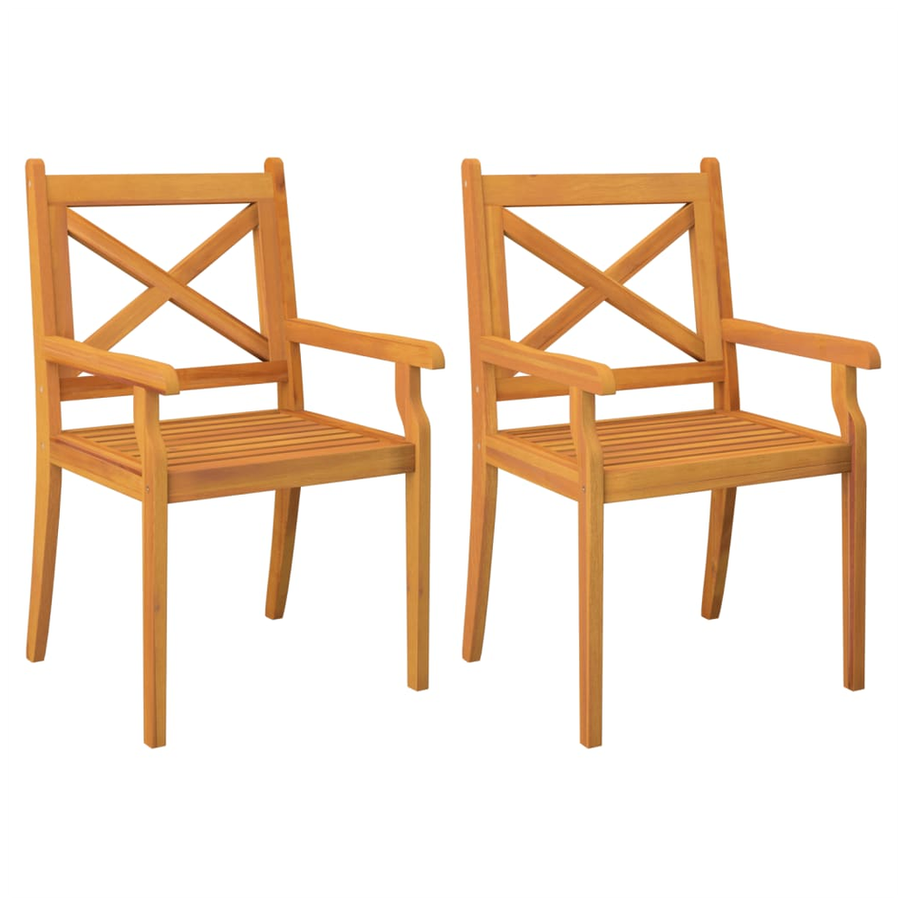 Outdoor Dining Chairs 2 pcs vidaXL Solid Wood Acacia - Garden Chairs from vidaXL