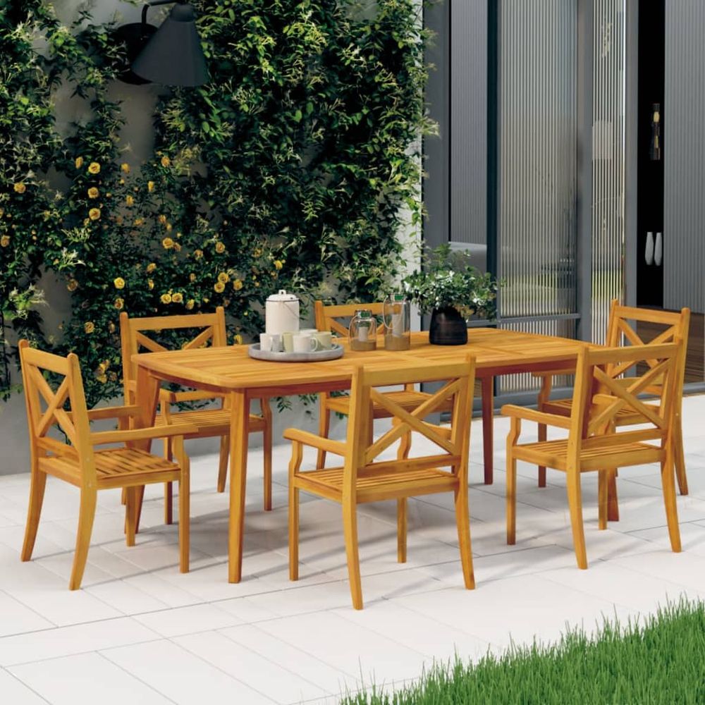 Outdoor Dining Chairs 2 pcs vidaXL Solid Wood Acacia - Garden Chairs from vidaXL