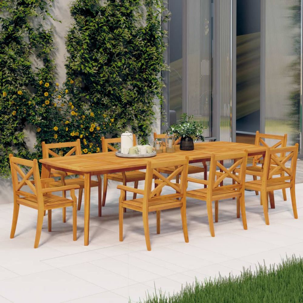 Outdoor Dining Chairs 2 pcs vidaXL Solid Wood Acacia - Garden Chairs from vidaXL