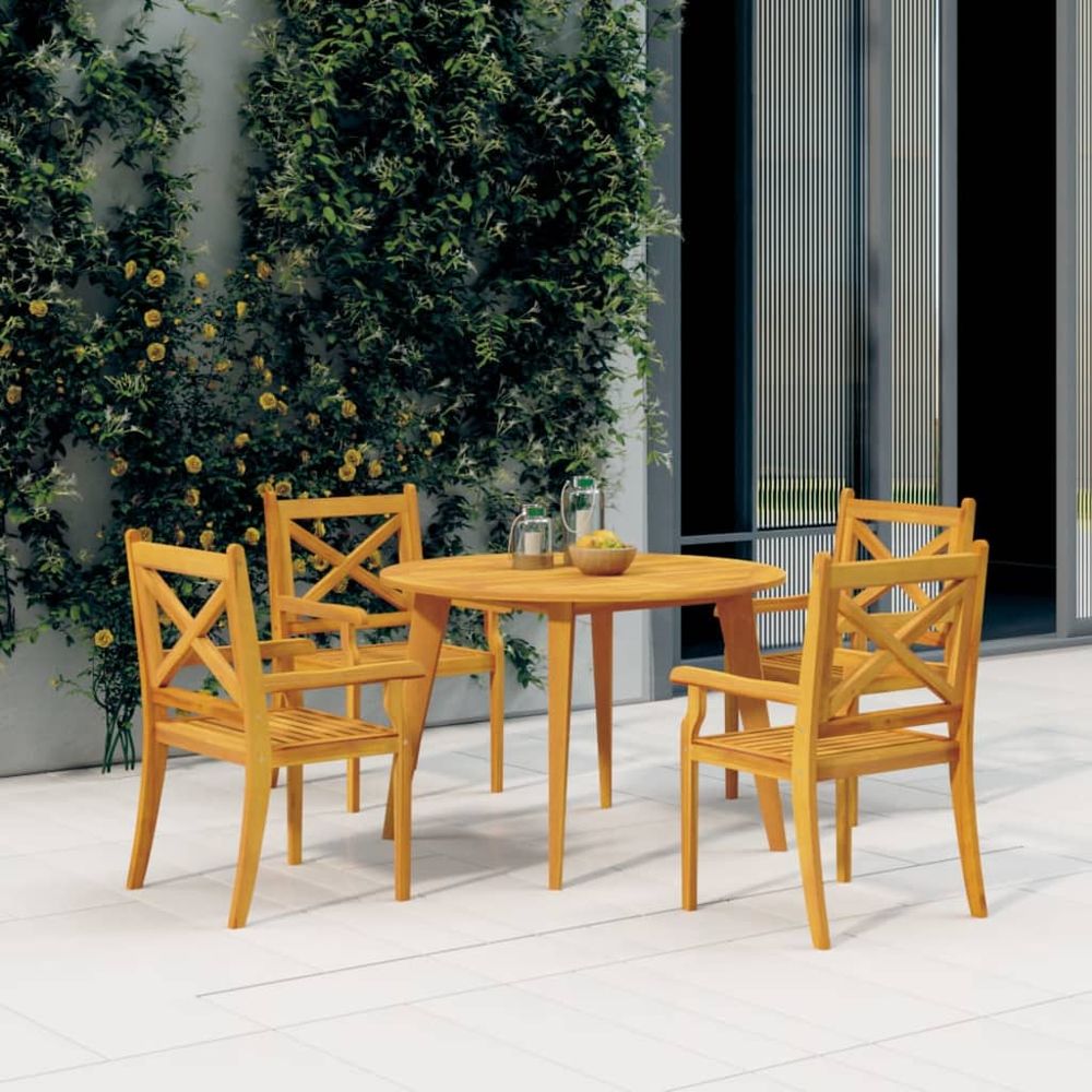 Outdoor Dining Chairs 2 pcs vidaXL Solid Wood Acacia - Garden Chairs from vidaXL