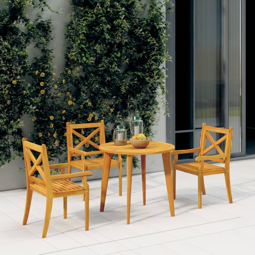 Outdoor Dining Chairs 2 pcs vidaXL Solid Wood Acacia - Garden Chairs from vidaXL