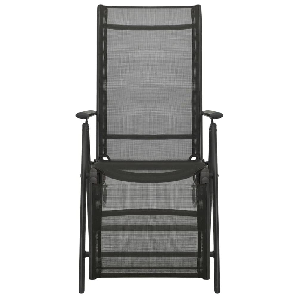 Reclining Garden Chairs 2pcs vidaXL Textilene and Aluminium Black - Garden Chairs from vidaXL