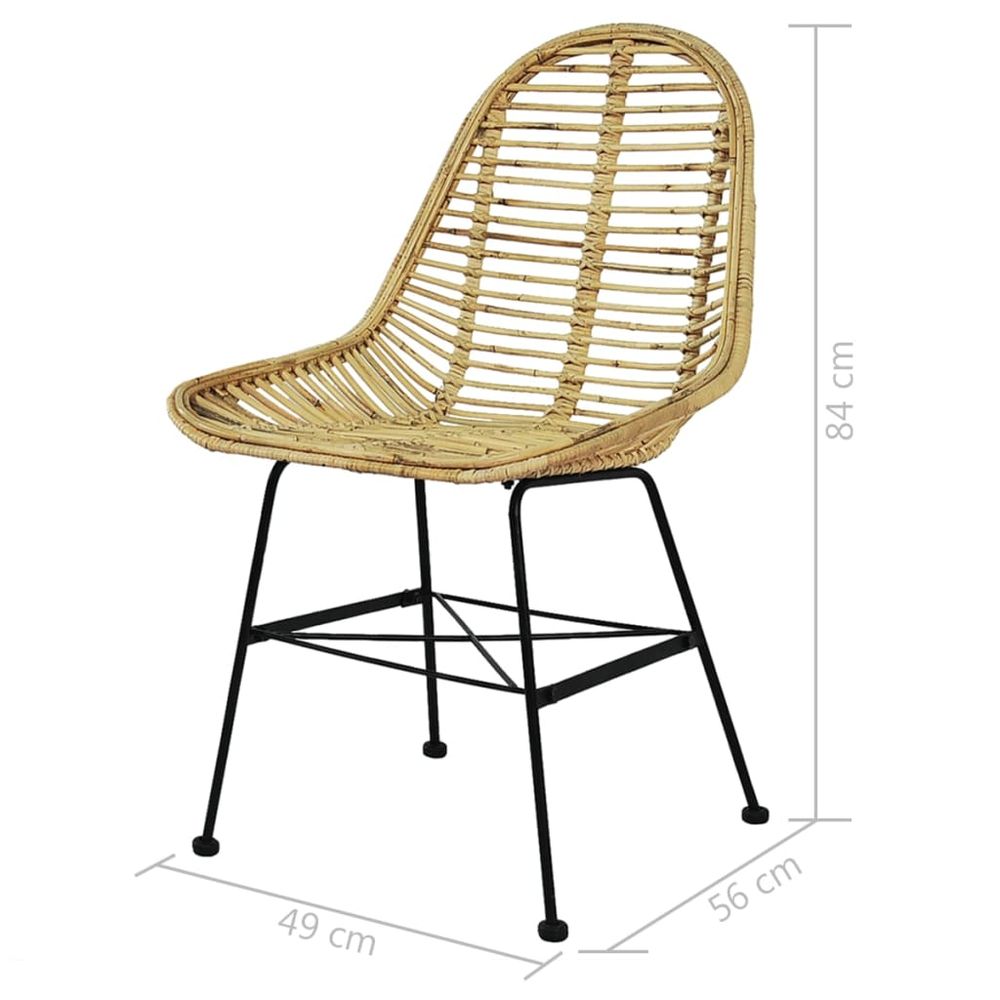 Dining Chairs 6 pcs vidaXL Natural Rattan - Garden Chairs from vidaXL