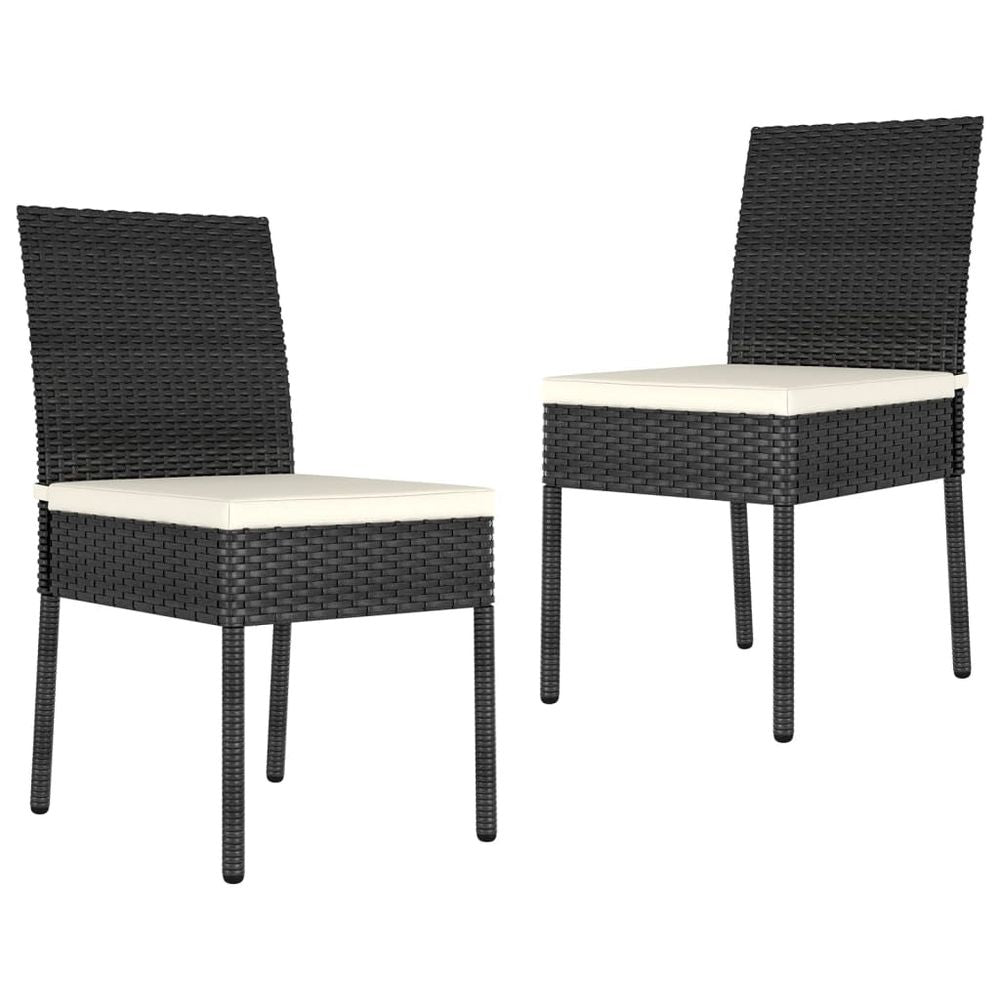 Garden Dining Chairs 2 pcs Poly vidaXL Rattan Black - Garden Chairs from vidaXL