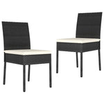 Garden Dining Chairs 2 pcs Poly vidaXL Rattan Black - Garden Chairs from vidaXL