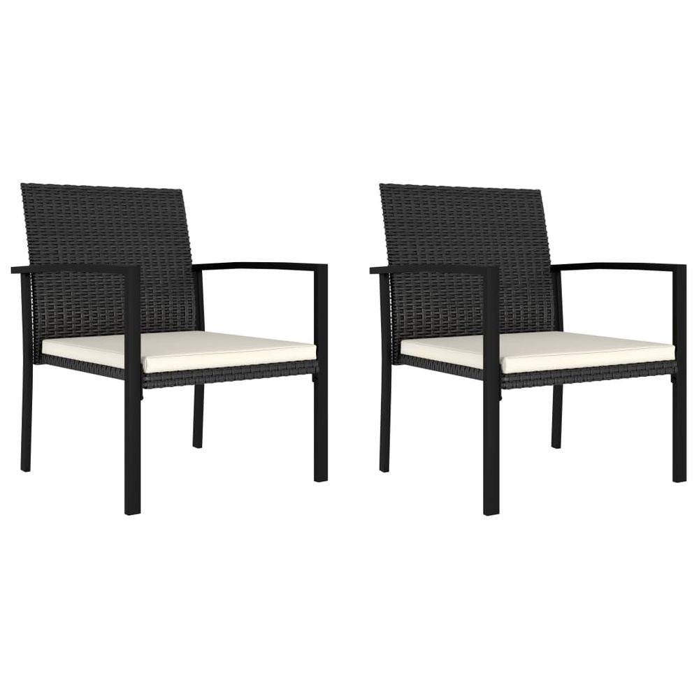 Garden Dining Chairs 2 pcs Poly vidaXL Rattan Black - Garden Chairs from vidaXL