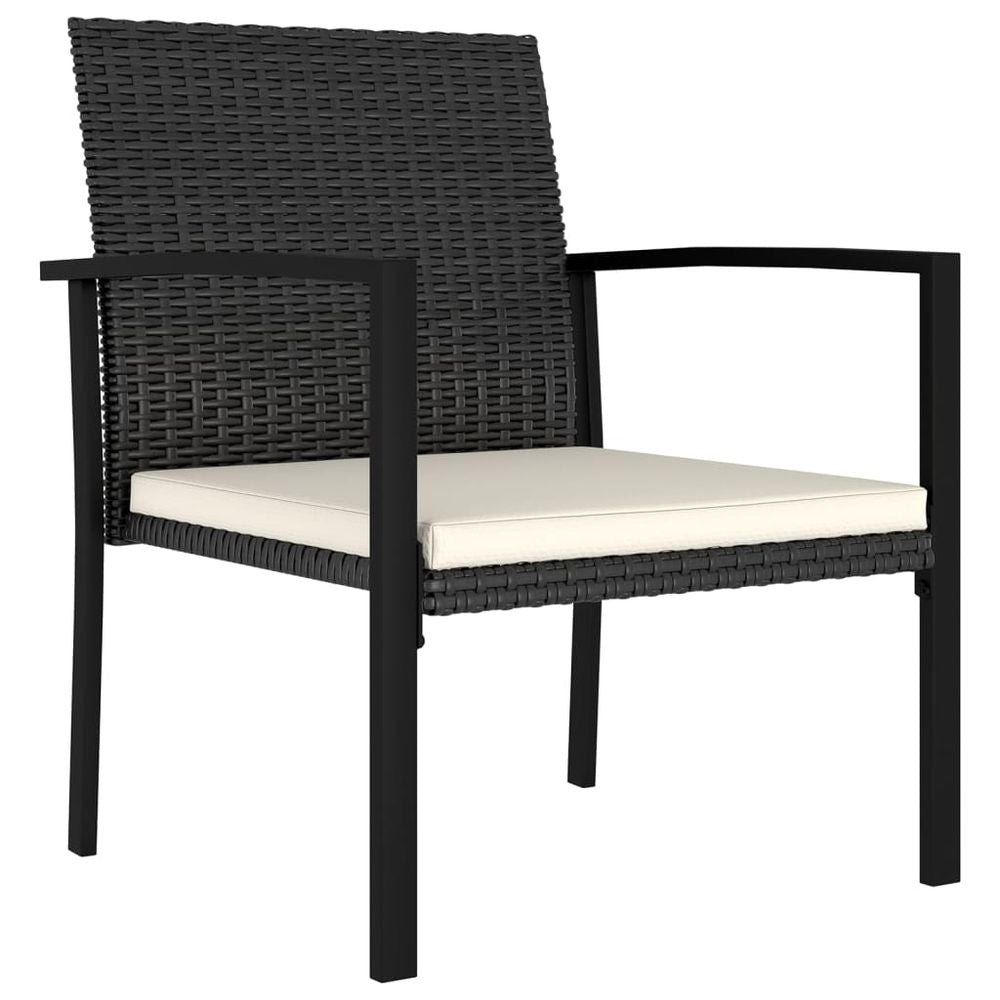 Garden Dining Chairs 2 pcs Poly vidaXL Rattan Black - Garden Chairs from vidaXL