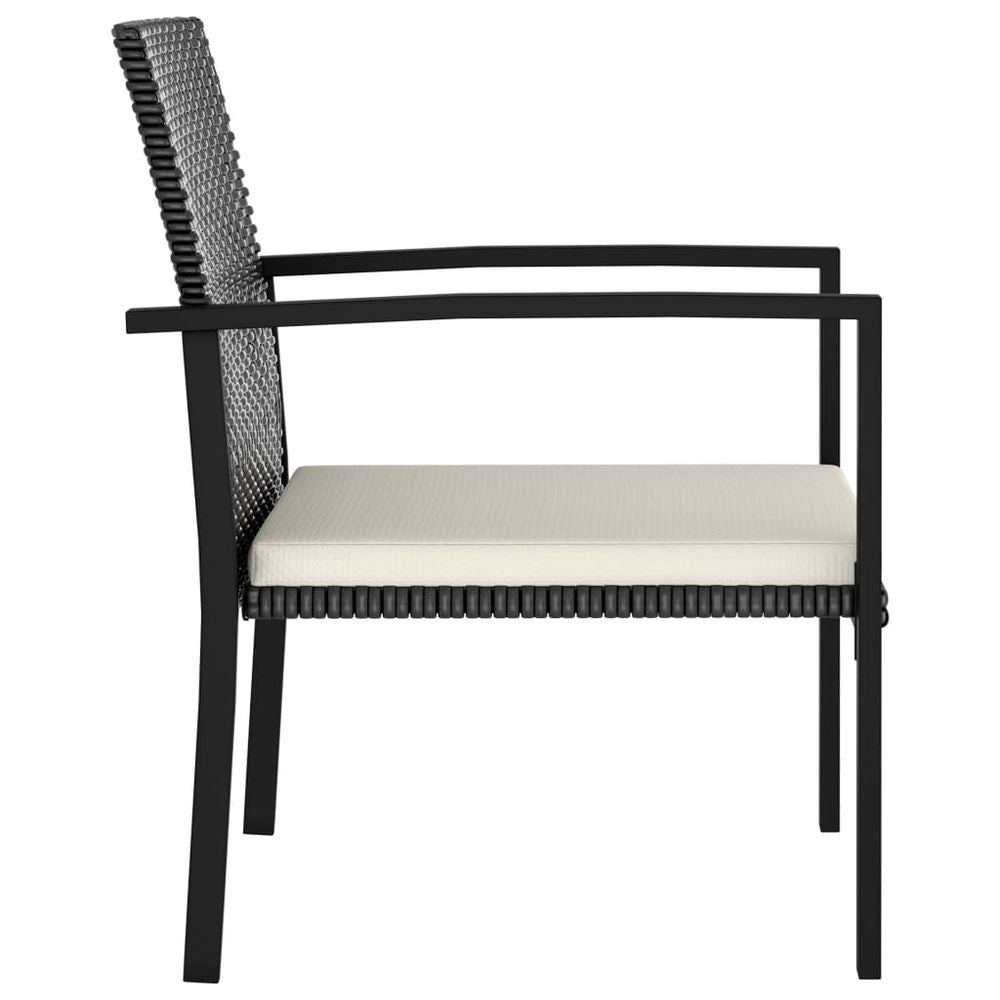 Garden Dining Chairs 2 pcs Poly vidaXL Rattan Black - Garden Chairs from vidaXL